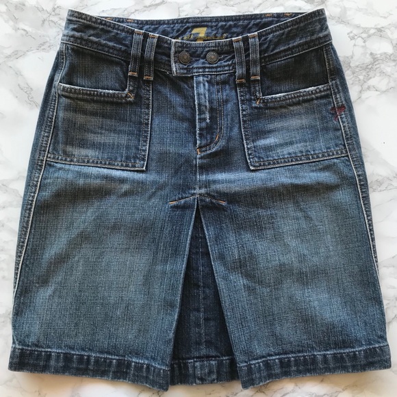 7 For All Mankind Denim Skirt - Picture 1 of 2